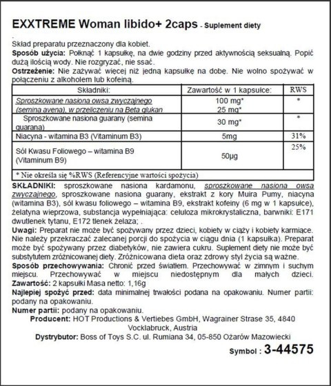 Kapsułki energetyczne podnoszą libido kobiet 2szt Kapsułki energetyczne podnoszą libido kobiet 2szt