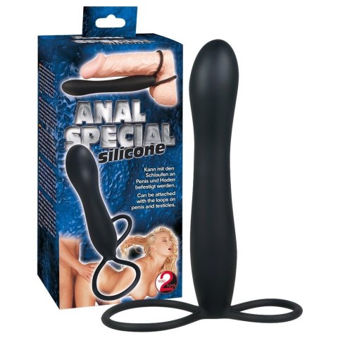 Dildo z pętlami na penisa jądra drugi członek 15cm Dildo z pętlami na penisa jądra drugi członek 15cm