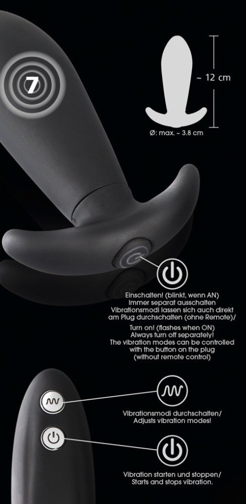 Stożkowa wtyczka analna plug korek wibracyjny 12cm Stożkowa wtyczka analna plug korek wibracyjny 12cm