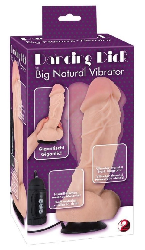 Dildo z obrotami na przyssawce duży mocny 22cm Dildo z obrotami na przyssawce duży mocny 22cm