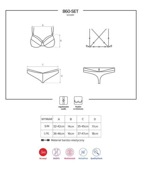 Koronkowy komplet biustonosz stringi obsessive lxl Koronkowy komplet biustonosz stringi obsessive lxl