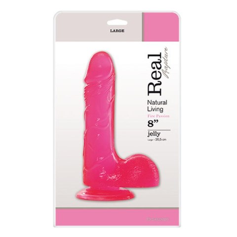 Dildo-JELLY DILDO REAL RAPTURE PINK 8" Dildo-JELLY DILDO REAL RAPTURE PINK 8"
