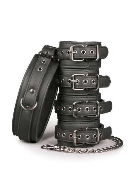 Kajdanki do rąk nóg łańcuchy obroża zestaw bdsm Kajdanki do rąk nóg łańcuchy obroża zestaw bdsm