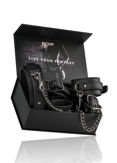 Kajdanki do rąk nóg łańcuchy obroża zestaw bdsm Kajdanki do rąk nóg łańcuchy obroża zestaw bdsm
