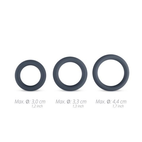 3-Piece Cock Ring Set - Grey 3-Piece Cock Ring Set - Grey