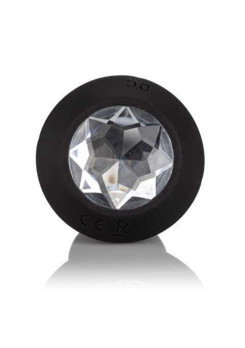 Czarny wibrujący korek analny zatyczka z diamentem Czarny wibrujący korek analny zatyczka z diamentem
