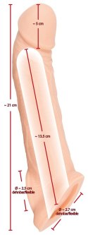 Nasadka rozciągliwa na penisa jądra wydłuża 21cm Nasadka rozciągliwa na penisa jądra wydłuża 21cm