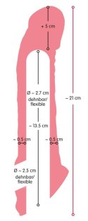 Nasadka rozciągliwa na penisa jądra wydłuża 21cm Nasadka rozciągliwa na penisa jądra wydłuża 21cm