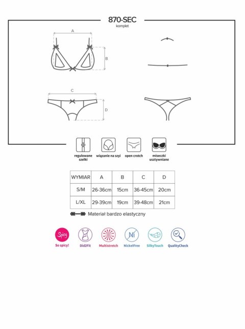 Sex komlet otwarte stringi stanik obsessive l/xl Sex komlet otwarte stringi stanik obsessive l/xl