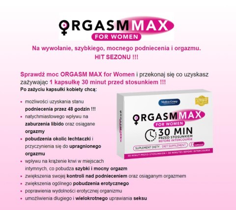 Tabletki na libido orgazm dla kobiet ORGASM MAX Tabletki na libido orgazm dla kobiet ORGASM MAX