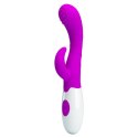 Wibrator z masażerem łechtaczki ruch główki 20cm Wibrator z masażerem łechtaczki ruch główki 20cm