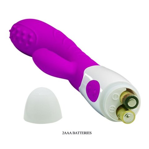 Wibrator z masażerem łechtaczki ruch główki 20cm Wibrator z masażerem łechtaczki ruch główki 20cm