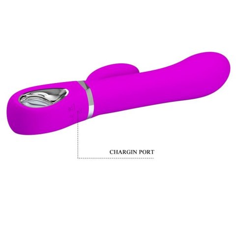Wibrator z masażerem łechtaczki i rotacją 19cm usb Wibrator z masażerem łechtaczki i rotacją 19cm usb
