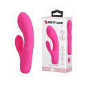 Wibrator z masażerem łechtaczki i wypustkami 15cm Wibrator z masażerem łechtaczki i wypustkami 15cm
