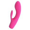 Wibrator z masażerem łechtaczki i wypustkami 15cm Wibrator z masażerem łechtaczki i wypustkami 15cm