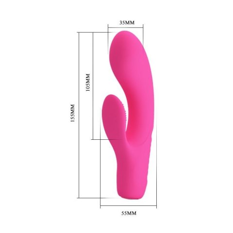 Wibrator z masażerem łechtaczki i wypustkami 15cm Wibrator z masażerem łechtaczki i wypustkami 15cm