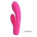 Wibrator z masażerem łechtaczki i wypustkami 15cm Wibrator z masażerem łechtaczki i wypustkami 15cm