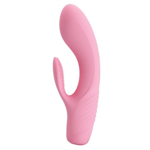 Wibrator z masażerem łechtaczki i wypustkami 15cm Wibrator z masażerem łechtaczki i wypustkami 15cm
