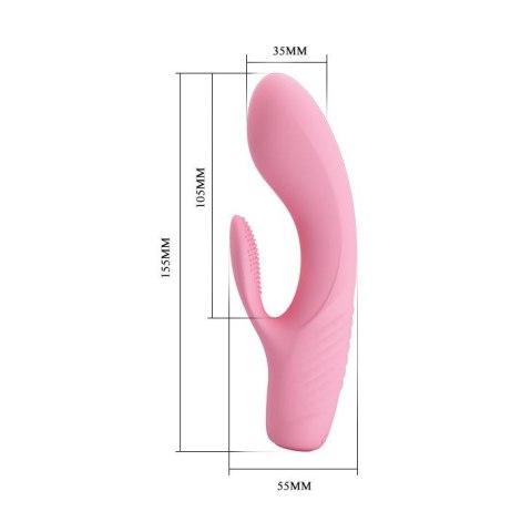 Wibrator z masażerem łechtaczki i wypustkami 15cm Wibrator z masażerem łechtaczki i wypustkami 15cm