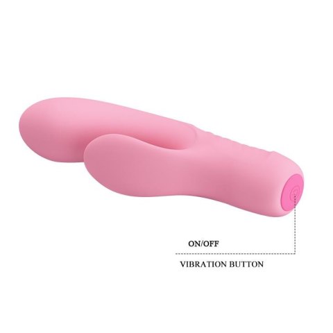 Wibrator z masażerem łechtaczki i wypustkami 15cm Wibrator z masażerem łechtaczki i wypustkami 15cm