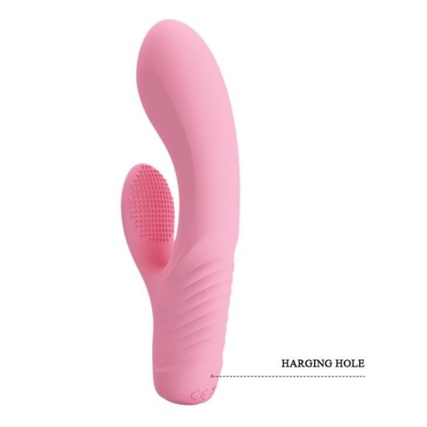 Wibrator z masażerem łechtaczki i wypustkami 15cm Wibrator z masażerem łechtaczki i wypustkami 15cm
