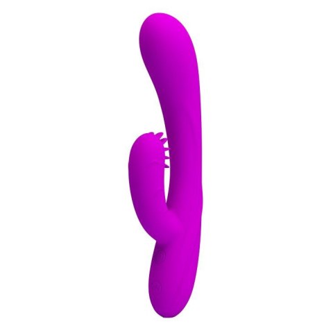 Wibrator z masażerem łechtaczki z wypustkami 19cm Wibrator z masażerem łechtaczki z wypustkami 19cm