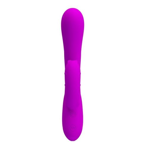 Wibrator z masażerem łechtaczki z wypustkami 19cm Wibrator z masażerem łechtaczki z wypustkami 19cm