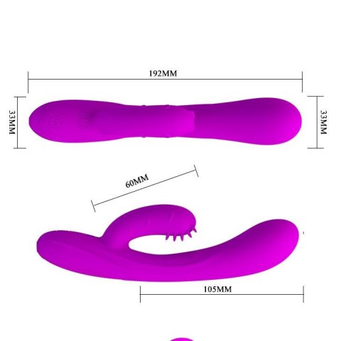 Wibrator z masażerem łechtaczki z wypustkami 19cm Wibrator z masażerem łechtaczki z wypustkami 19cm