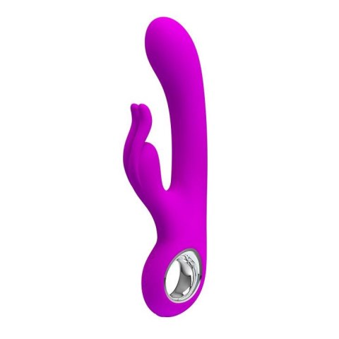 Wibrator z podwójnym masażerem łechtaczki 19cm Wibrator z podwójnym masażerem łechtaczki 19cm