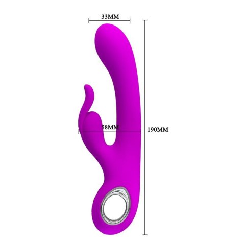 Wibrator z podwójnym masażerem łechtaczki 19cm Wibrator z podwójnym masażerem łechtaczki 19cm