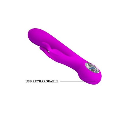 Wibrator z podwójnym masażerem łechtaczki 19cm Wibrator z podwójnym masażerem łechtaczki 19cm