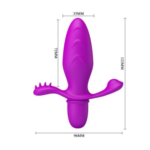 Wibrujący korek analny z wypustkami 10trybów 13cm Wibrujący korek analny z wypustkami 10trybów 13cm