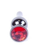 Długi stalowy korek plug analny z kryształem 2,7cm