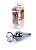 Długi stalowy korek plug analny z kryształem 2,7cm Długi stalowy korek plug analny z kryształem 2,7cm