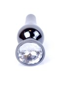 Długi stalowy korek plug analny z kryształem 2,7cm Długi stalowy korek plug analny z kryształem 2,7cm