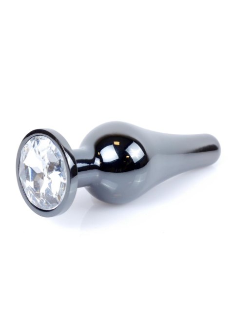Długi stalowy korek plug analny z kryształem 2,7cm Długi stalowy korek plug analny z kryształem 2,7cm
