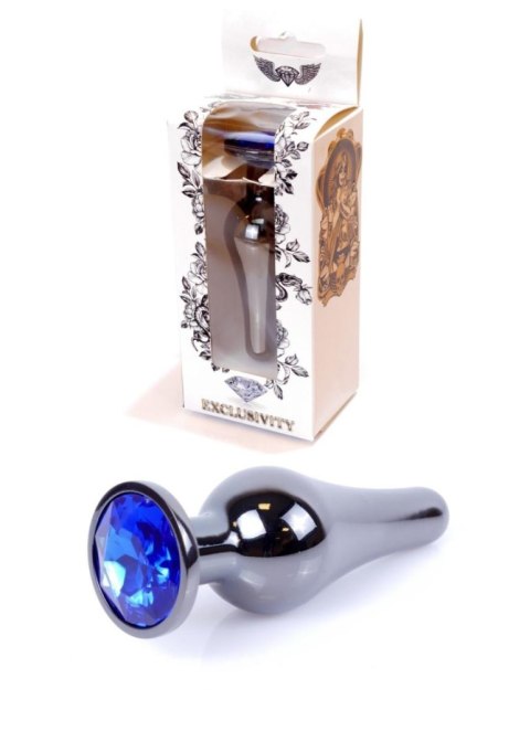 Długi stalowy korek plug analny z kryształem 2,7cm Długi stalowy korek plug analny z kryształem 2,7cm
