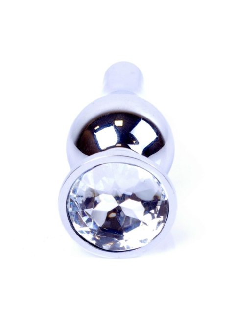 Stalowy korek analny plug do anusa kryształek 9cm Stalowy korek analny plug do anusa kryształek 9cm