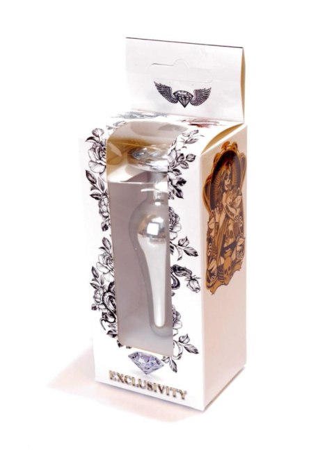 Stalowy korek analny plug do anusa kryształek 9cm Stalowy korek analny plug do anusa kryształek 9cm