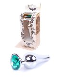 Stalowy korek analny plug do anusa kryształek 9cm Stalowy korek analny plug do anusa kryształek 9cm