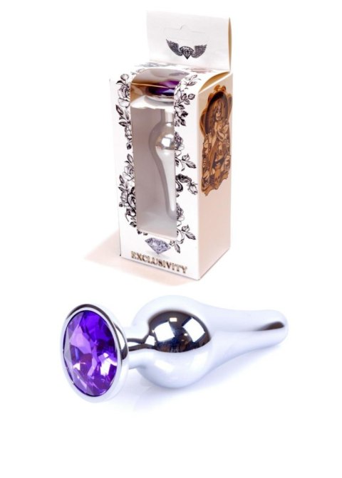 Stalowy korek analny plug do anusa kryształek 9cm Stalowy korek analny plug do anusa kryształek 9cm
