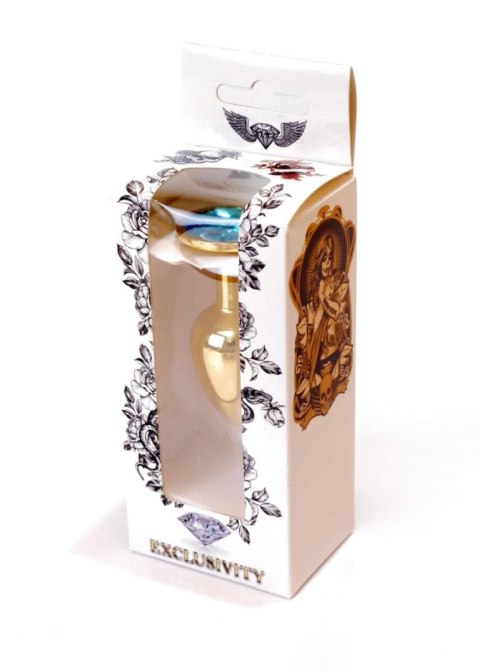Stalowy korek analny plug złoty sex kryształ 7cm Stalowy korek analny plug złoty sex kryształ 7cm