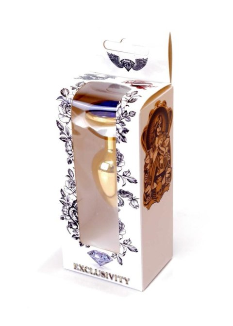 Stalowy korek analny plug złoty sex kryształ 7cm Stalowy korek analny plug złoty sex kryształ 7cm
