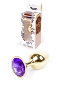 Stalowy korek analny plug złoty sex kryształ 7cm Stalowy korek analny plug złoty sex kryształ 7cm