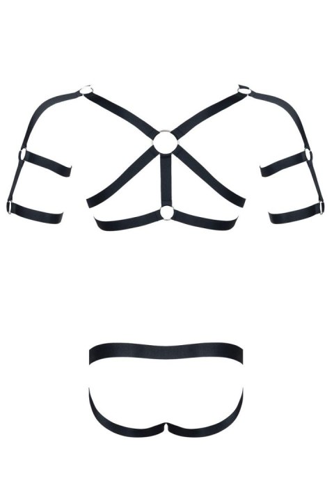 Męski komplet z gumy: t-shirt z ozdobami z tyłu i przodu, figi z otwartym tyłem xxl/xxxl Męski komplet z gumy: t-shirt z ozdobami z tyłu i przodu, figi z otwartym tyłem xxl/xxxl
