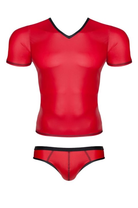 Męski komplet z wetlooka: t-shirt w serek, figi typu brazyliany xl Męski komplet z wetlooka: t-shirt w serek, figi typu brazyliany xl