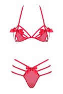 Czerwony komplet biustonosz stringi giftella s/m Czerwony komplet biustonosz stringi giftella s/m