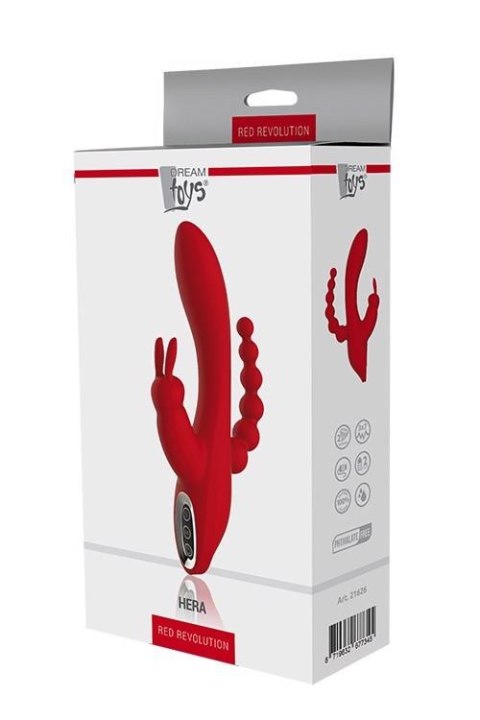 Wibrator króliczek waginalny analny potrójny 21cm Wibrator króliczek waginalny analny potrójny 21cm