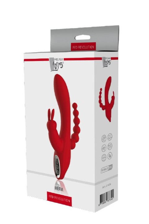 Wibrator króliczek waginalny analny potrójny 21cm Wibrator króliczek waginalny analny potrójny 21cm
