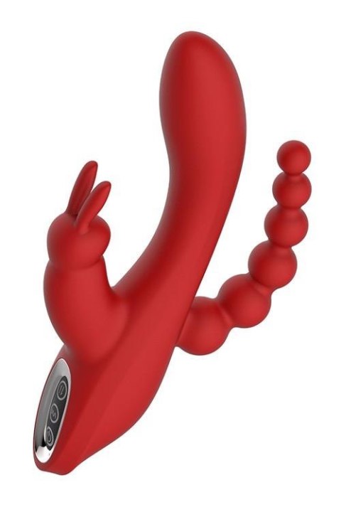 Wibrator króliczek waginalny analny potrójny 21cm Wibrator króliczek waginalny analny potrójny 21cm